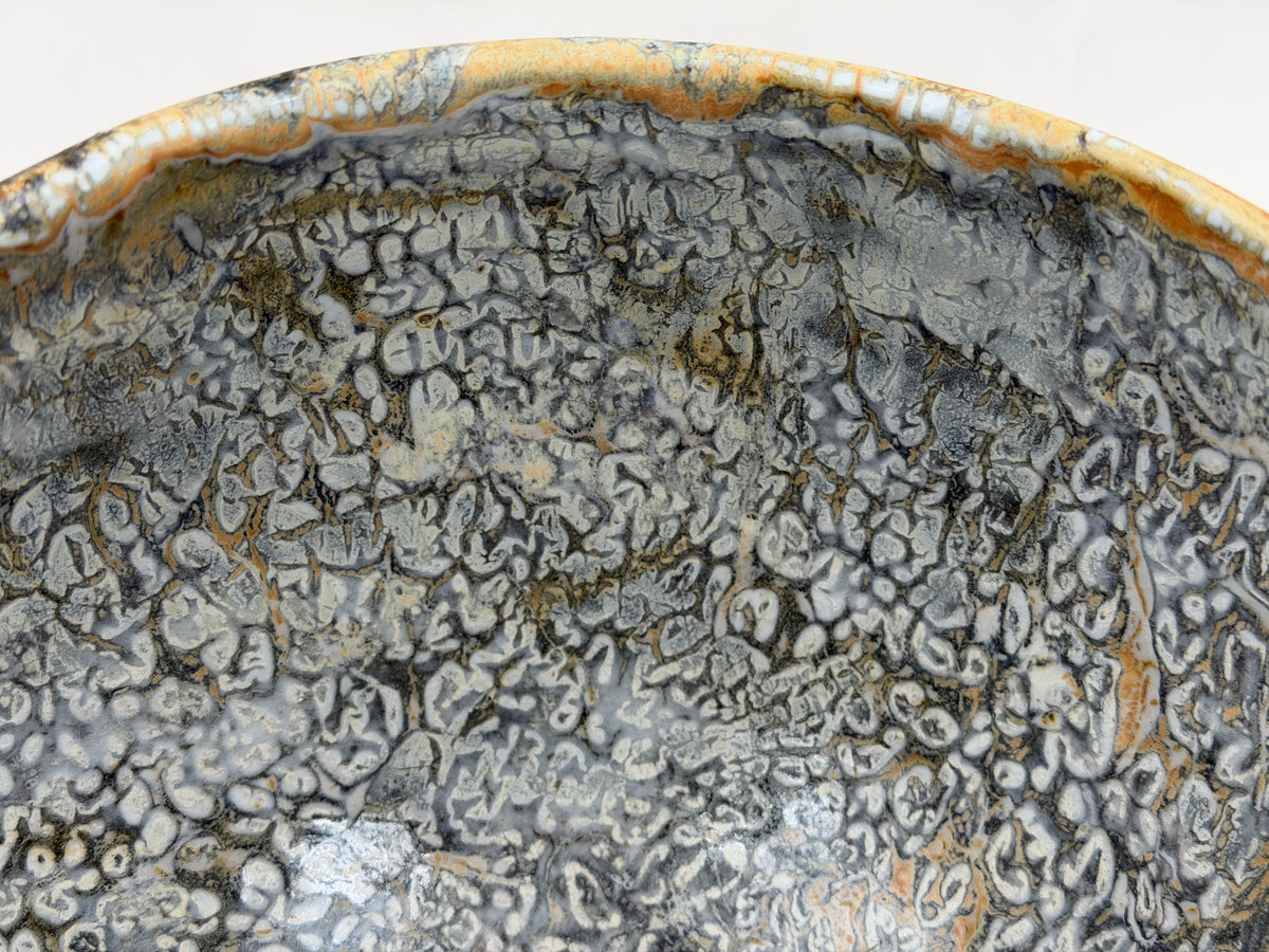 Ciotola — blu e colature crema — Dettaglio dello smalto, 8.