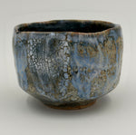 Chawan azzurro tenue con colature ocra — Veduta completa, 2.