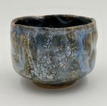 Chawan azzurro tenue con colature ocra — Veduta completa, 3.