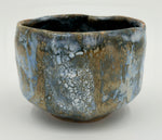 Chawan azzurro tenue con colature ocra — Veduta completa, 4.