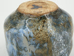 Chawan azzurro tenue con colature ocra — Veduta del fondo, 6.