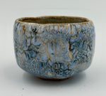 Chawan blu con reticolo ocra — Veduta completa, 3.