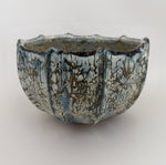 Ribbed bowl — blue-grey and brown markings — Full view, 3.