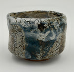 Chawan blu scuro con zone crema — Veduta completa, 3.