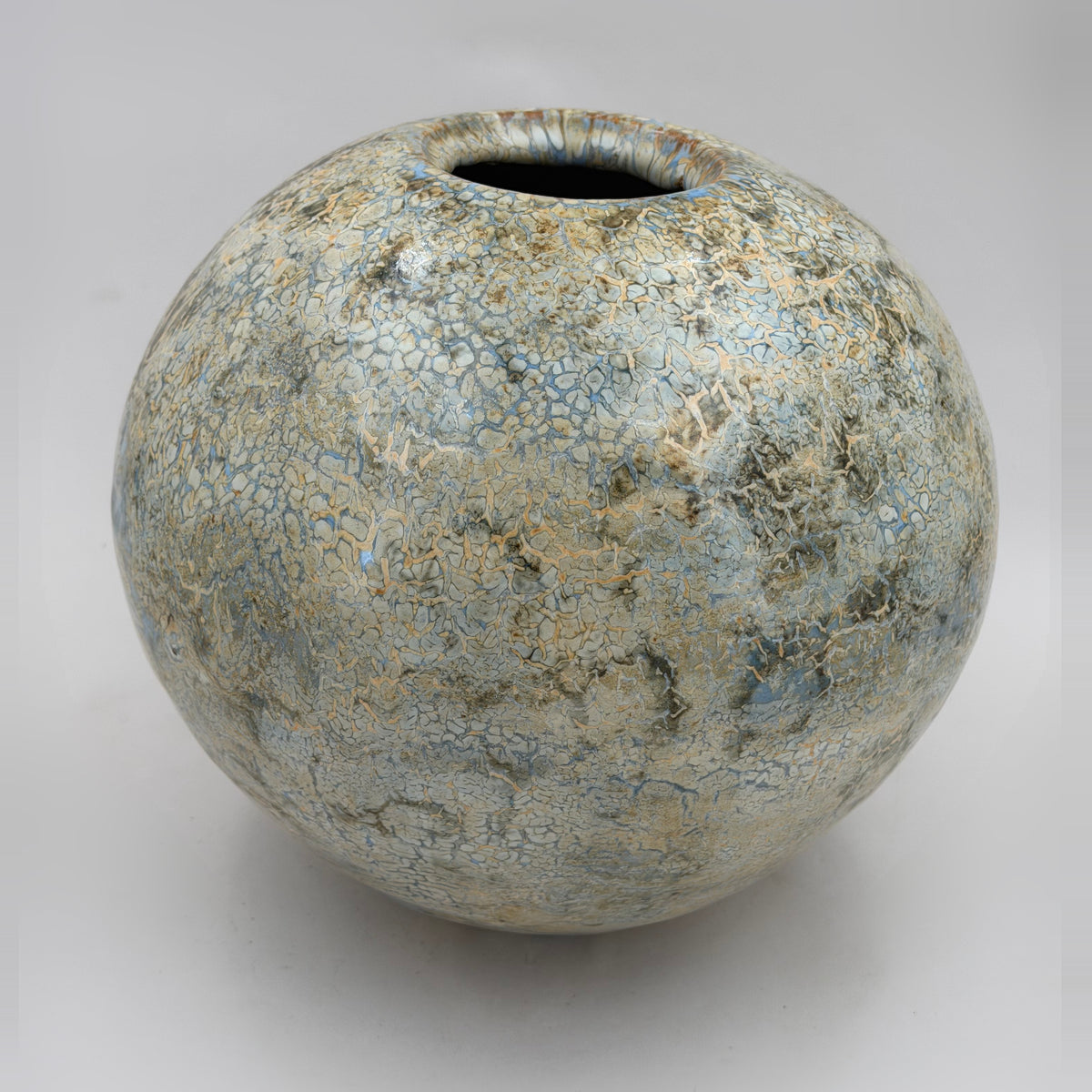 Vase — cream, grey and ochre — Full view, 7.