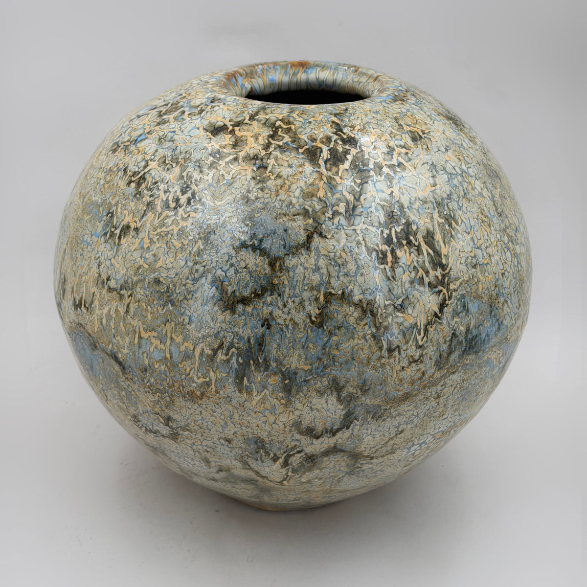 Vase — cream, grey and ochre — Full view, 2.