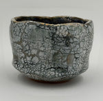 Chawan verde grigio con reticolo nero — Veduta completa, 3.