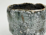Chawan verde grigio con reticolo nero — Dettaglio dello smalto, 5.