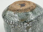 Chawan verde grigio con reticolo nero — Veduta del fondo, 6.