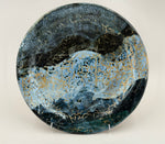 Plate — deep blue and ochre network — Full view, 1.
