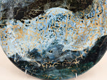 Plate — deep blue and ochre network — Glaze detail, 4.