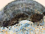 Plate — deep blue and ochre network — Glaze detail, 6.