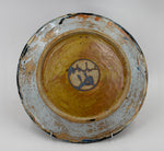 Plate — deep blue and ochre network — Underside view, 3.