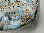 Blue grey box with an ochre network — Glaze detail, 6.