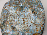 Blue grey box with an ochre network — Lid view, 7.