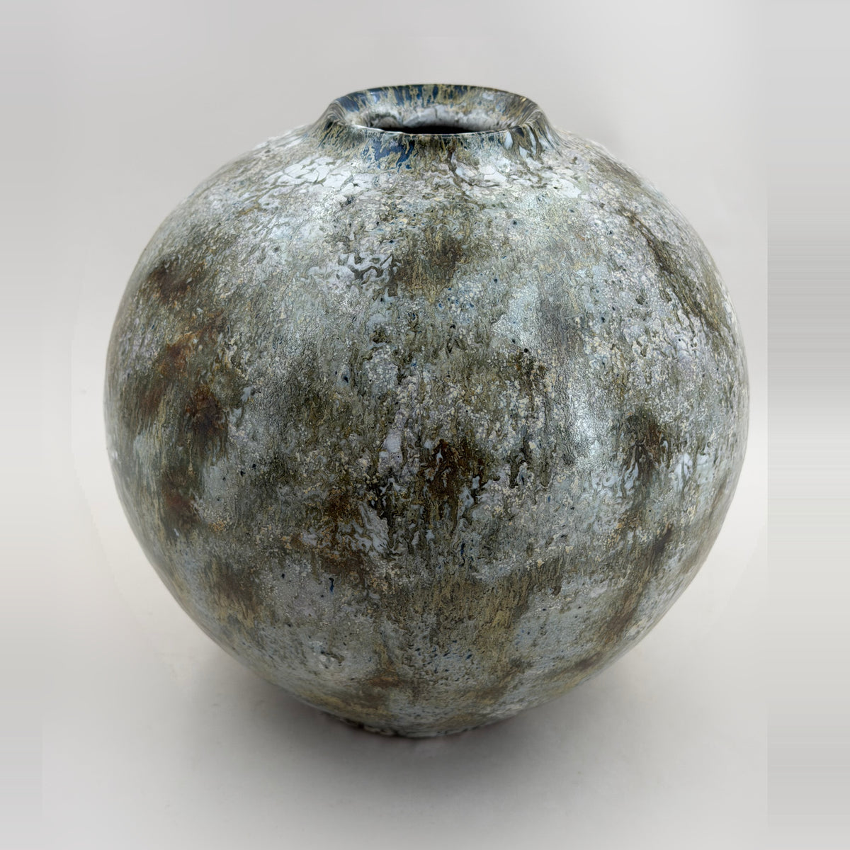 Vase — blue-grey and olive tones — Full view, 3.