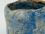 Blue chawan with a golden toned network — Glaze detail, 5.