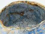 Blue chawan with a golden toned network — Interior view, 6.