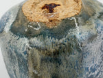 Grey green chawan with a blue interior — Underside view, 5.