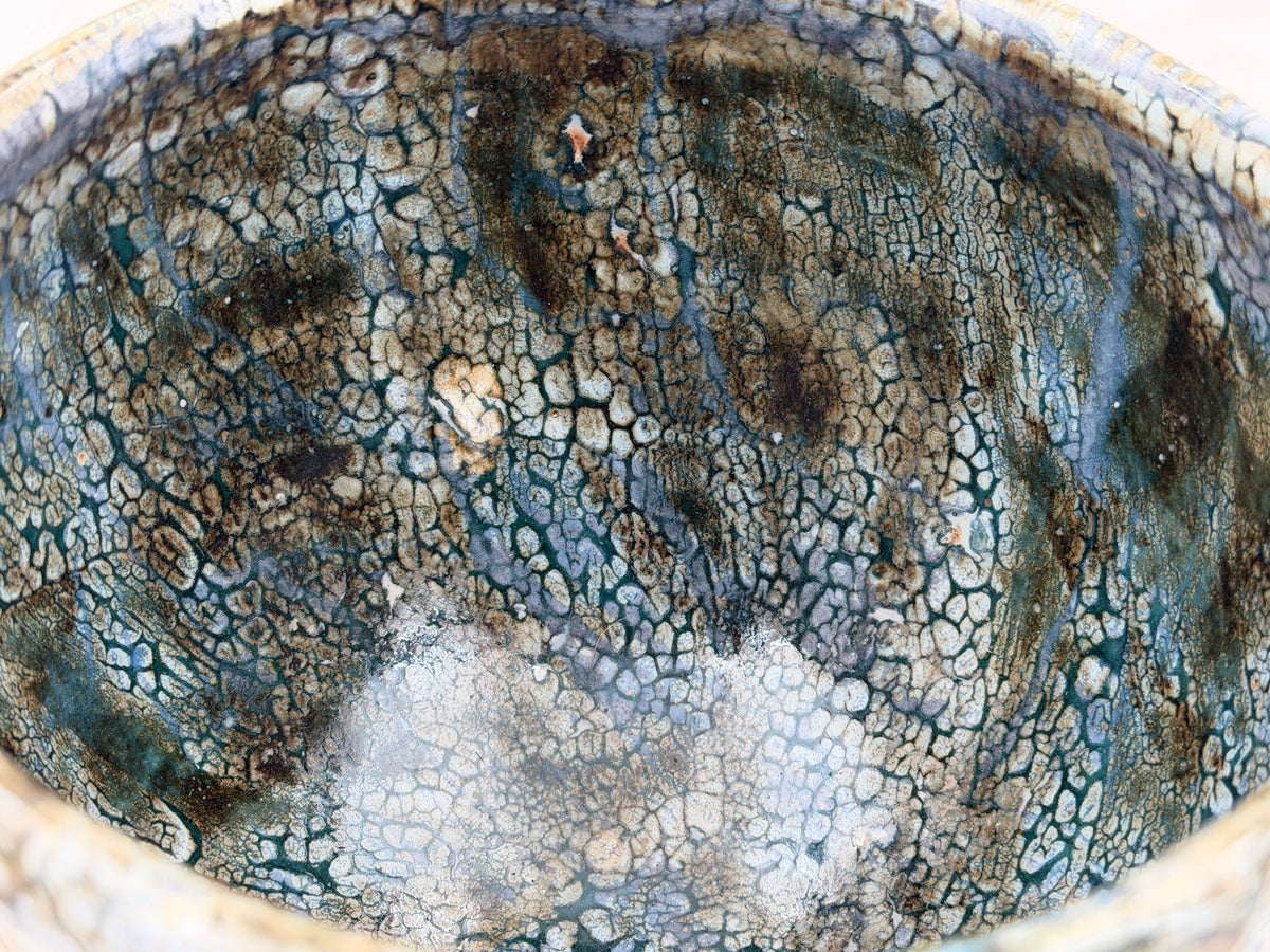 Ciotola — grigio oliva e isole crema — Dettaglio dello smalto, 5.