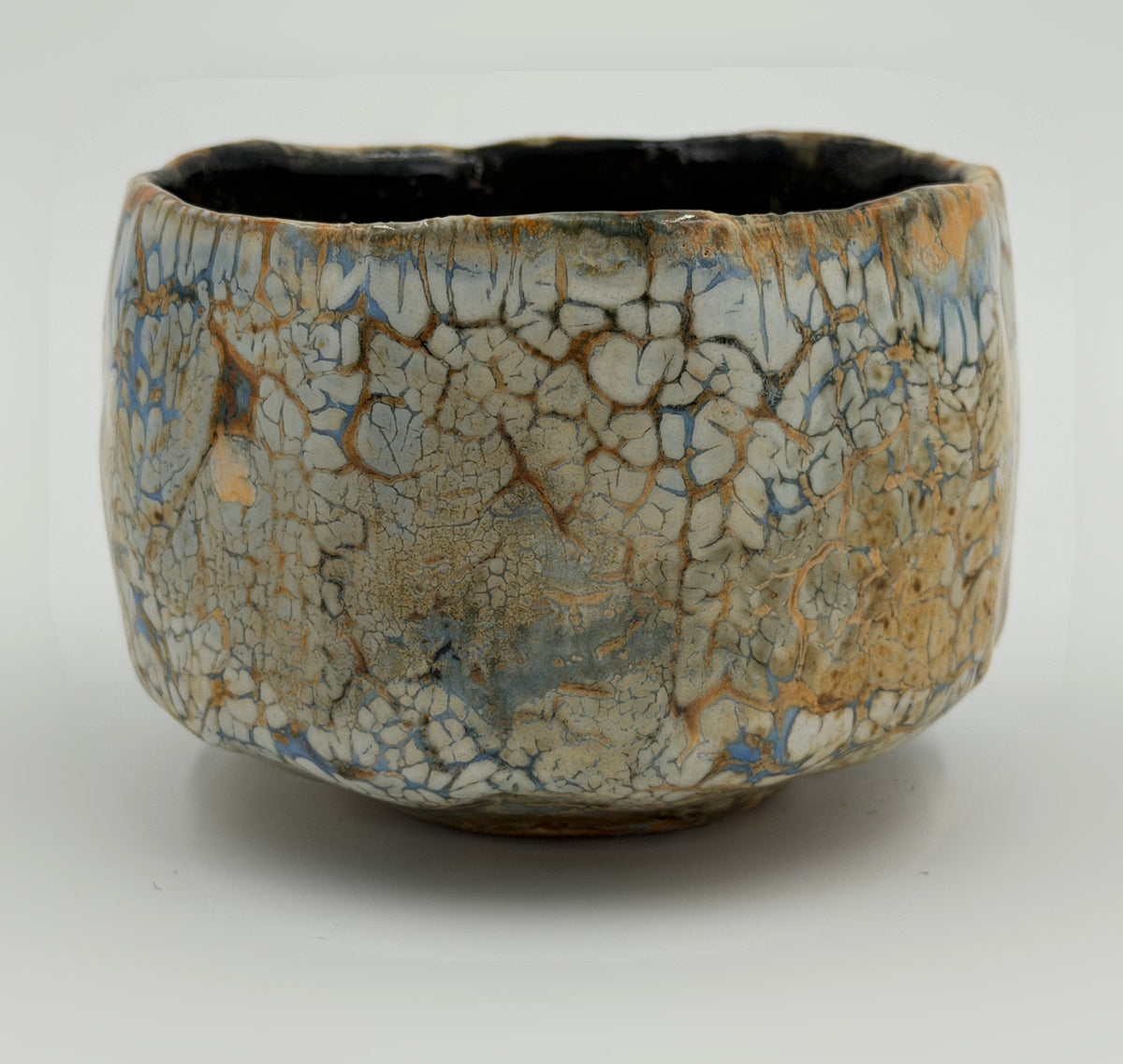Chawan crema con trama ocra — Veduta completa, 1.