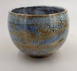 Bowl — pale blue with an ochre network — Full view, 3.